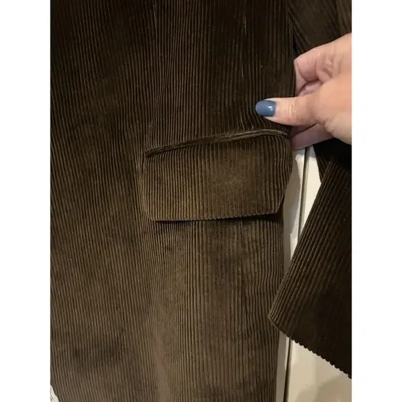 Meeting Street Mens Sport Coat Size 42L Brown Corduroy Blazer Lined 100%‎ Cotton - Picture 8 of 15